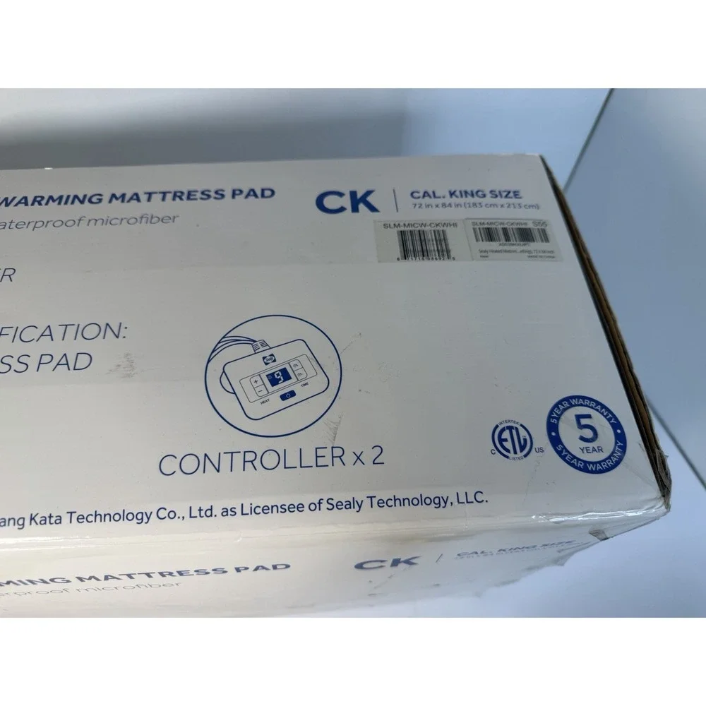 Sealy Warming Mattress Pad California King Size 72 in‎ x 84 Controls Open Box